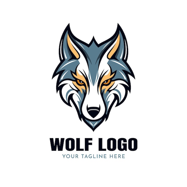 Ilustração em vetor modelo de logotipo de lobo abstrato