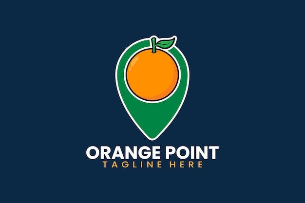 Ilustração em vetor modelo de logotipo de ponto de pino laranja plana e moderna