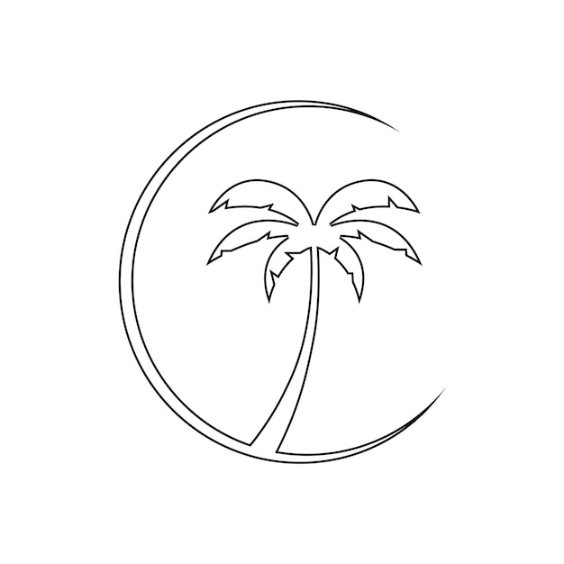 Vetor ilustração em vetor modelo de logotipo de verão palmeira
