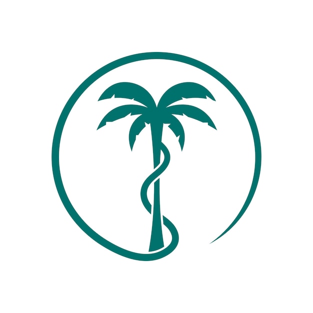 Ilustração em vetor modelo de logotipo de verão palmeira