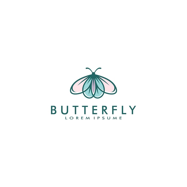 Ilustração em vetor modelo logotipo borboleta