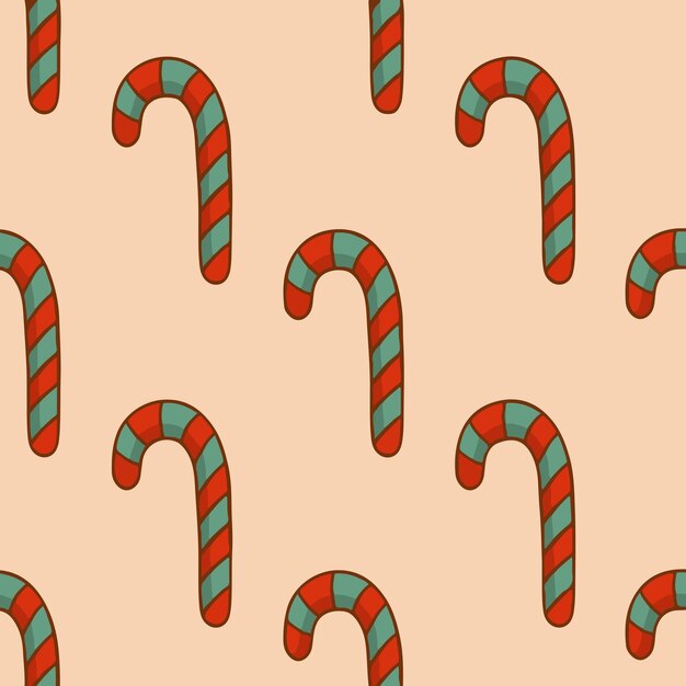 Ilustração em vetor natal candy cane pattern background decoração de natal