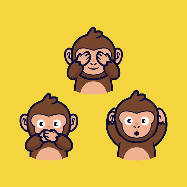 Desenho de cara de macaco  Vectores de Domínio Público