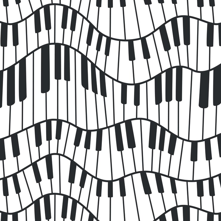 Ilustração em vetor padrão de estilo abstrato teclas de piano