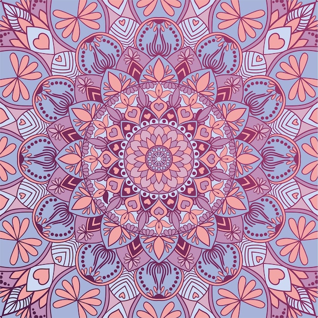 ilustração em vetor padrão de mandala de flores
