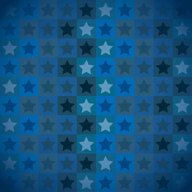 Ilustração em vetor padrão fundo azul estrelas