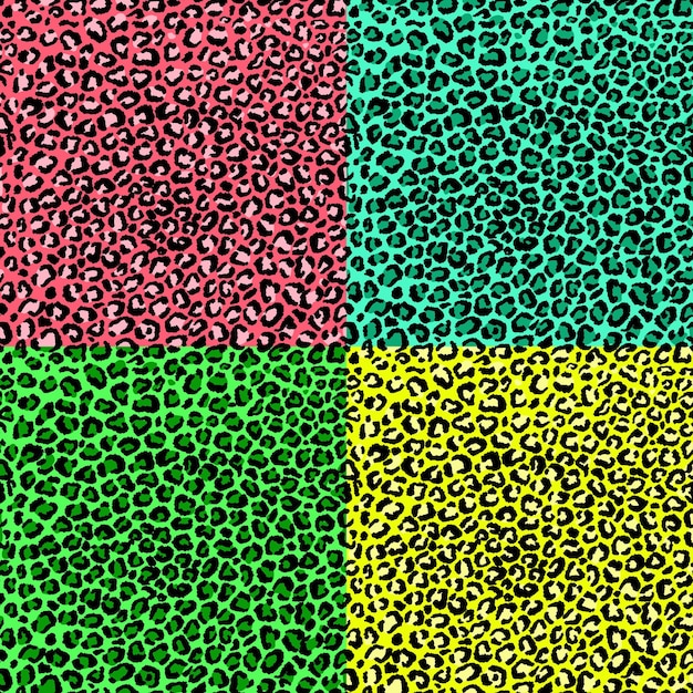 Ilustração em vetor padrão sem costura colorida de imitação de leopardo