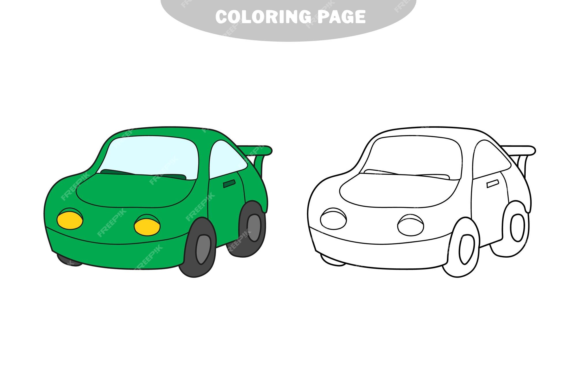 ilustração vetorial de carros de corrida, livro para colorir ou página  16124088 Vetor no Vecteezy