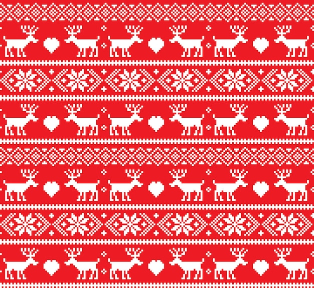 Ilustração em vetor pixel padrão de natal de ano novo
