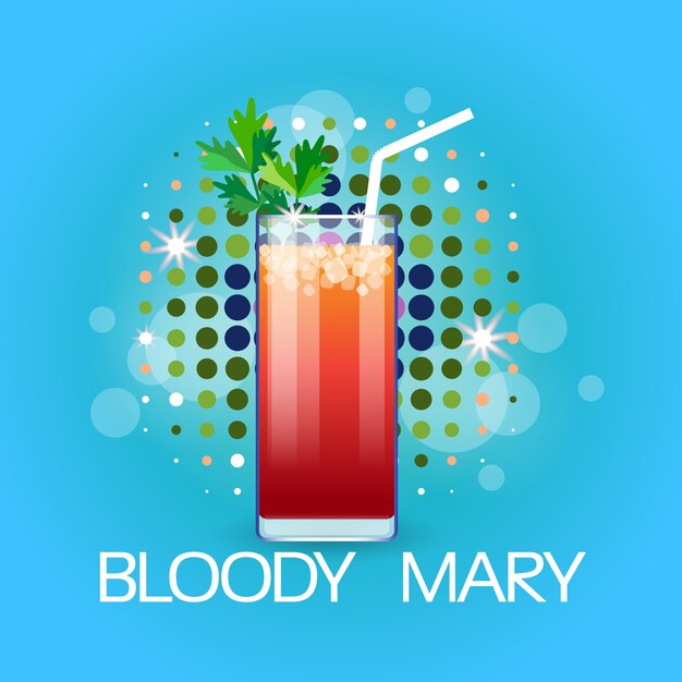 Vetor ilustração em vetor plana bloody mary álcool cocktail