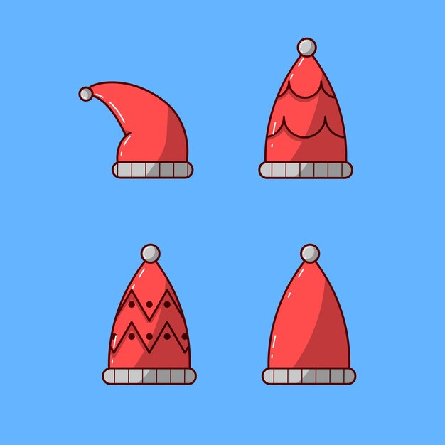 Ilustração em vetor plana de chapéu de Papai Noel
