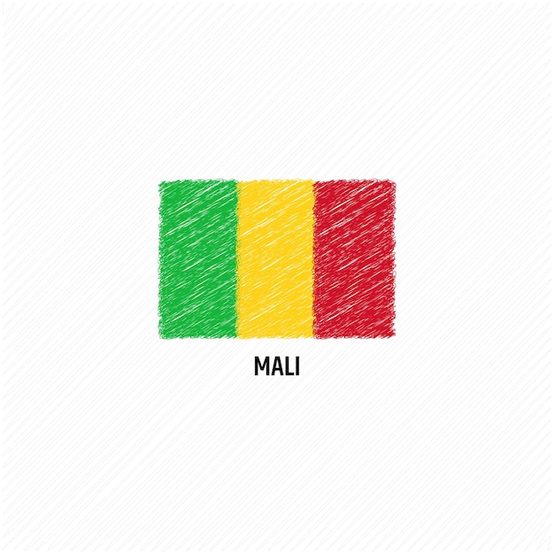 Ilustração em vetor plana de modelo de bandeira do mali