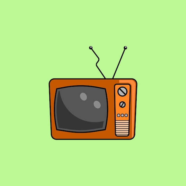 Ilustração em vetor plana estilo desenho animado de televisão vintage