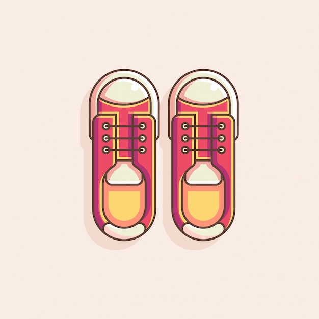 Ilustração em vetor plana sapatos