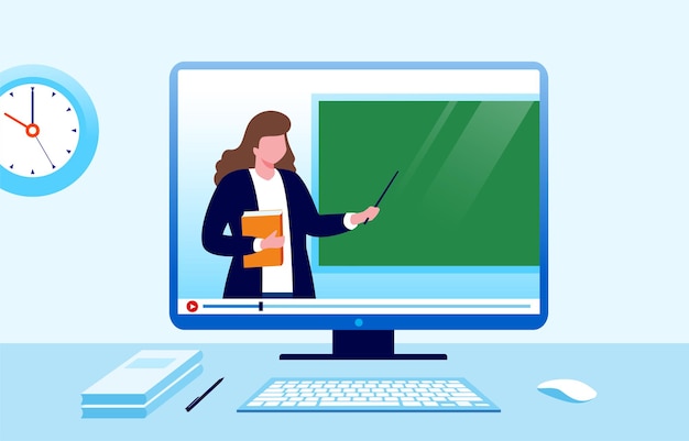 ilustração em vetor plano de aprendizagem ou educação on-line para banner e página de destino