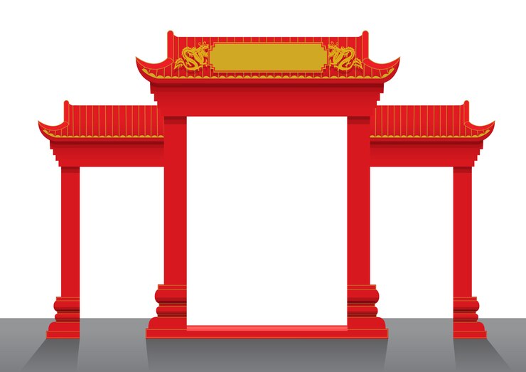 Vetor ilustração em vetor portão chinês
