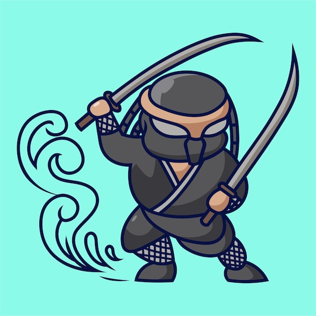 Ilustração em vetor predador ninja premium