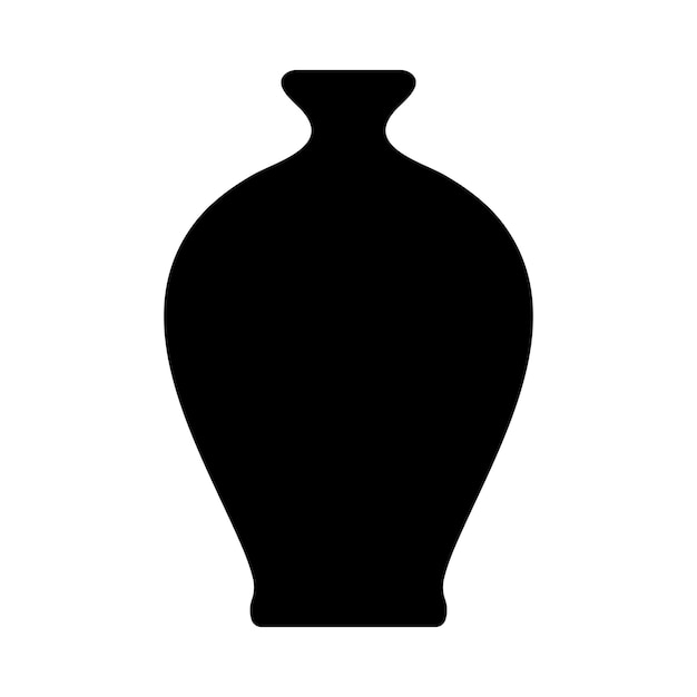 Ilustração em vetor preto de vaso de cerâmica moderno Único elemento no estilo boho moderno isolado em fundo branco