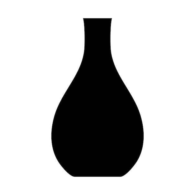 Vetor ilustração em vetor preto de vaso de cerâmica moderno único elemento no estilo boho moderno isolado em fundo branco