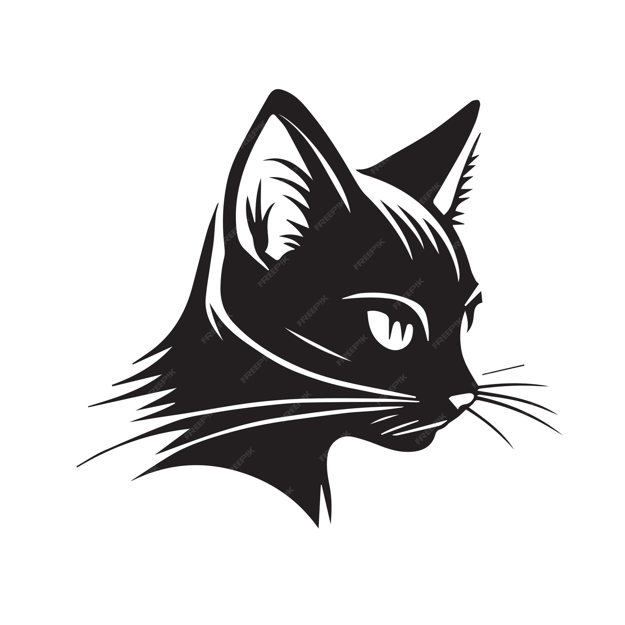 ilustração de gato preto. ilustração de gato preto adorável preto liso,  isolado no fundo branco. clipart de esboço de desenho de gatinho, para seus  projetos de design. 11319565 Vetor no Vecteezy