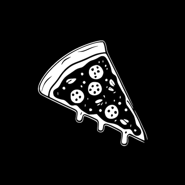 Vetor ilustração em vetor preto e branco de pizza