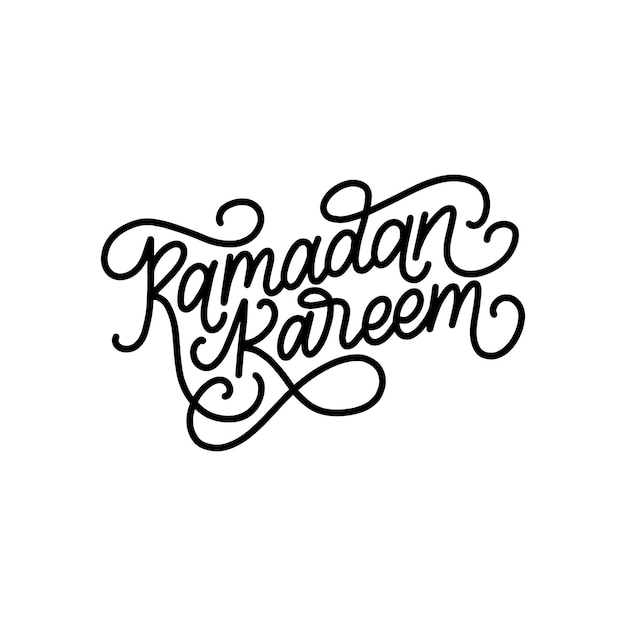 Ilustração em vetor ramadan kareem caligrafia. cartão manuscrito, convite etc.