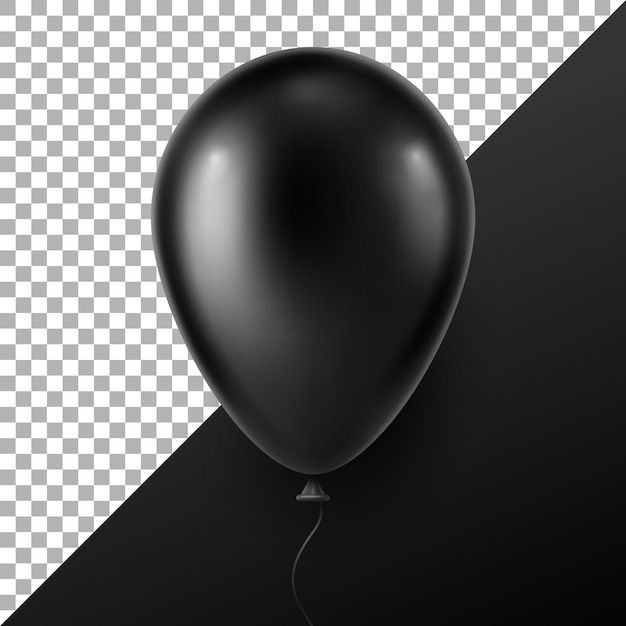 Ilustração em vetor realista 3d de balão de hélio preto