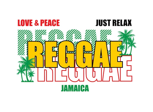 Ilustração em vetor reggae jamaica tipografia design t shirt