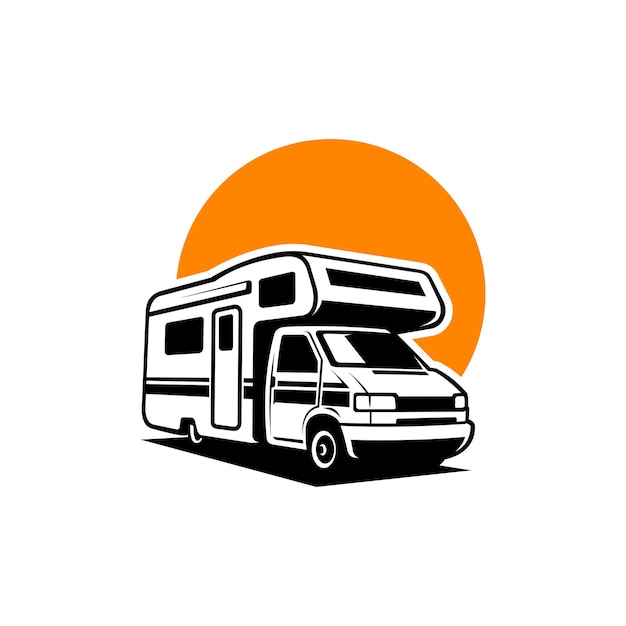 Ilustração em vetor RV trailer van caracol trailer caravana motor home