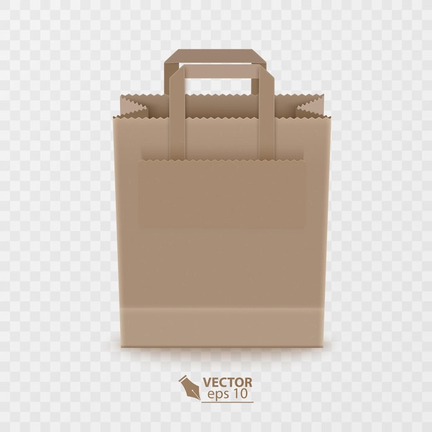 Vetor ilustração em vetor saco de papel de mercearia isolada no branco saco de papel marrom para produtos ou alimentos