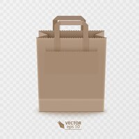 Vetor ilustração em vetor saco de papel de mercearia isolada no branco saco de papel marrom para produtos ou alimentos