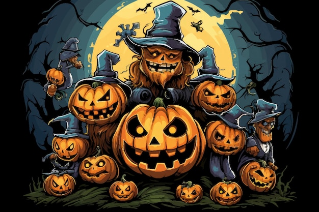 Ilustração em vetor saudação de halloween