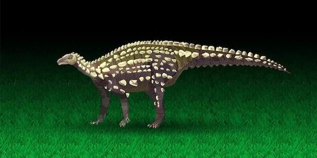 Vetor ilustração em vetor scelidosaurus ornithischian dinossauro monocromático da silhueta de prehisto.