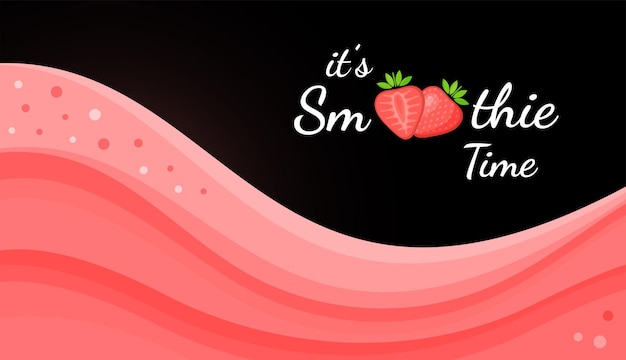 Ilustração em vetor shake de frutas smoothie vermelho logotipo. bebida de smoothies frescos ou respingo de sorvete com logotipo de smoothie de morangos para página de destino promocional de energia de bebida ou menu de temporada de fast food de verão