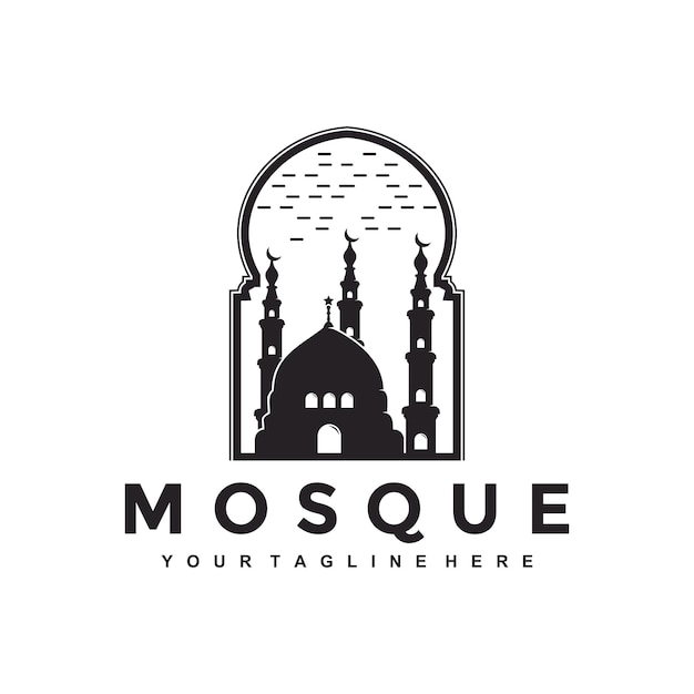 ilustração em vetor silhueta conceito mesquita