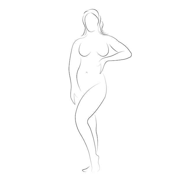 Ilustração em vetor silhueta corpo feminino
