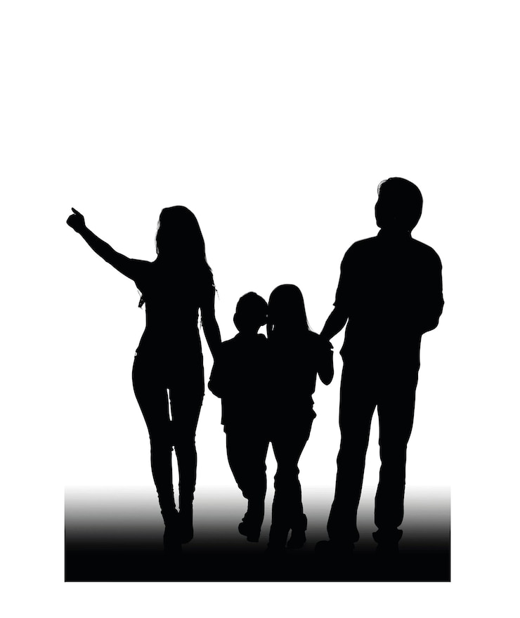 Vetor ilustração em vetor silhueta de família