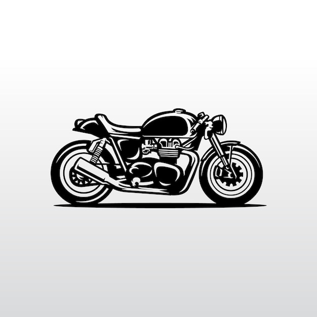 Ilustração em vetor silhueta de moto premium cafe racer