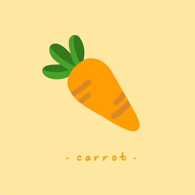 Ilustração em vetor símbolo cenoura vegetal saudável