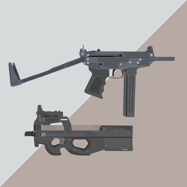 Ilustração em vetor smg smp p90