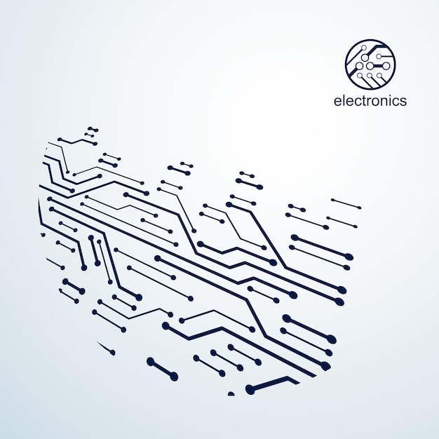 Ilustração em vetor tecnologia abstrata com placa de circuito. Esquema digital de alta tecnologia do dispositivo eletrônico. Fundo abstrato de microchip de tecnologia
