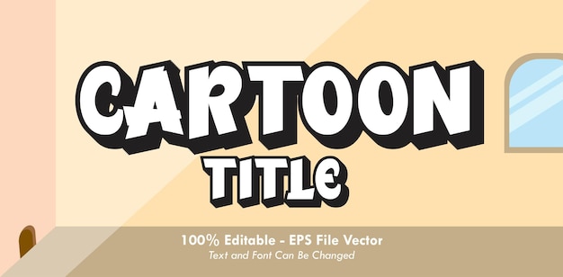 Ilustração em vetor texto editável título de desenho animado