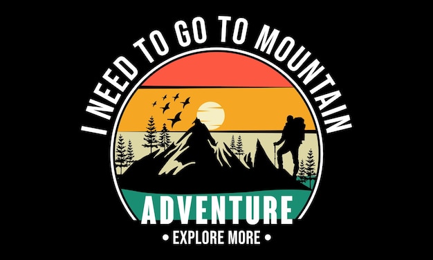 Ilustração em vetor tipografia de aventura de montanha e design colorido.