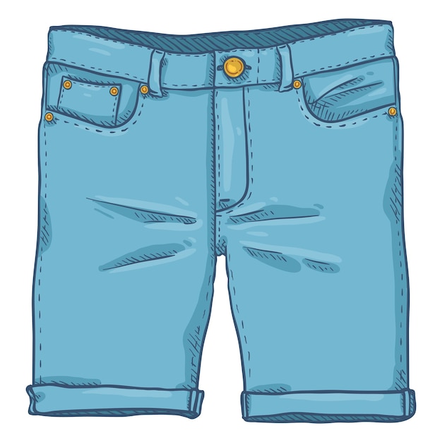 Ilustração em vetor único desenho animado calções jeans azul
