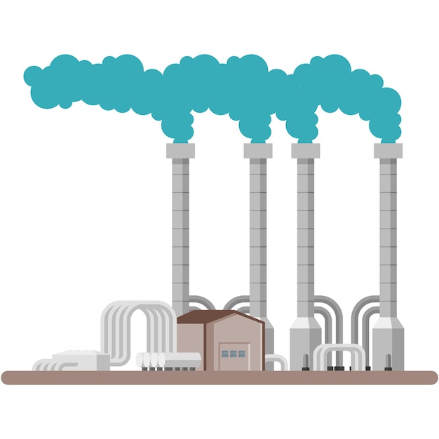 Ilustração em vetor usina de energia geotérmica em branco