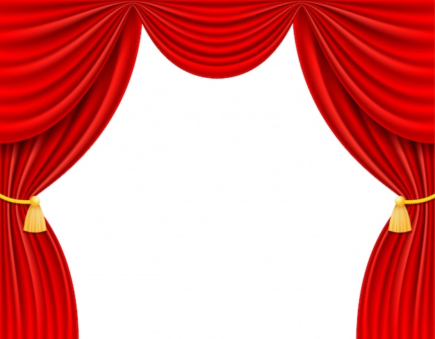 Ilustração em vetor vermelho cortina teatral