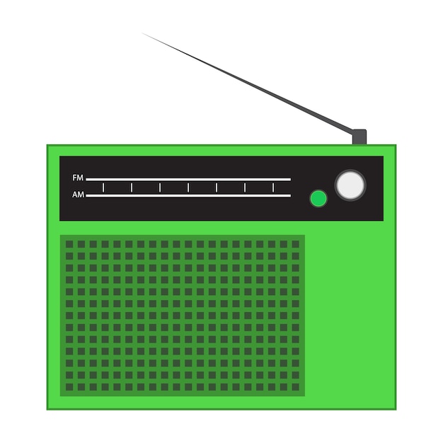 Ilustração em vetor vintage de rádio retrô verde