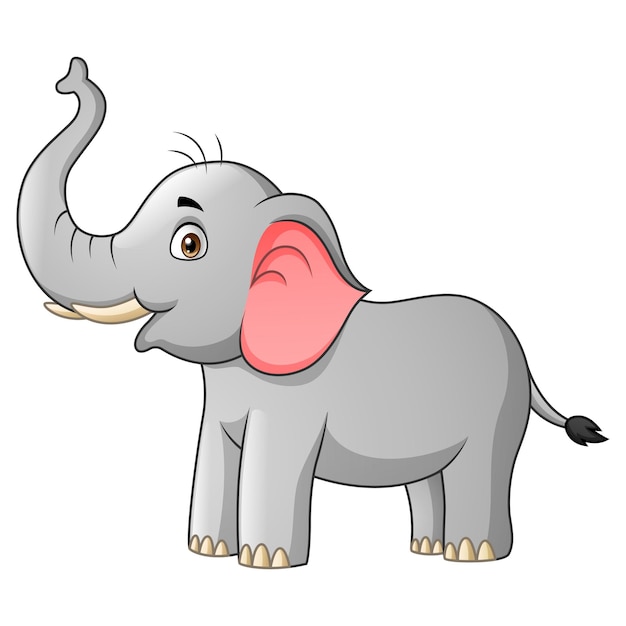 Vetor ilustração engraçada do desenho do elefante