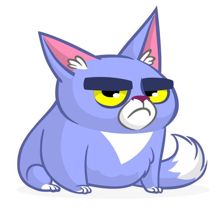 Vetor ilustração engraçada do gato gordo dos desenhos animados