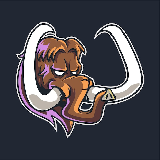 Ilustração esport do mascote mammoth head